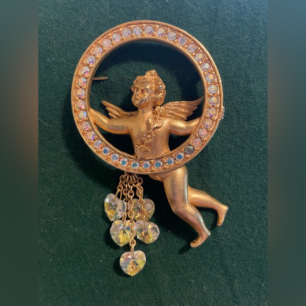 Vintage Kirks Folly Angel / Cherub Brooch Pin